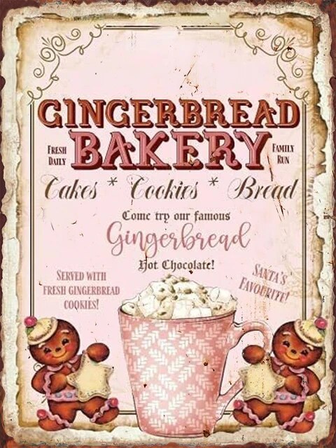Vintage tin Gingerbread sign